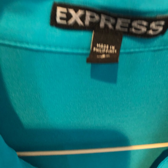 Express Green Button Up Shirt Sz Small - Picture 2 of 6